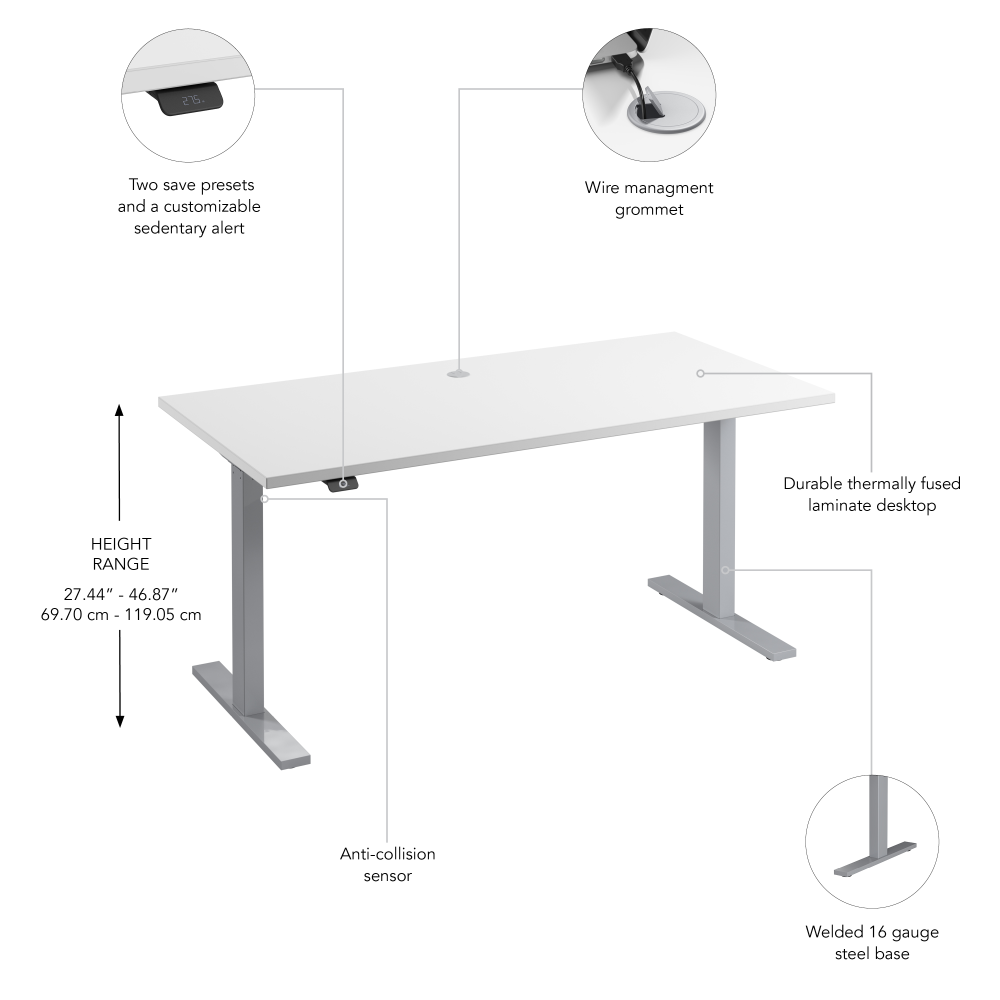 Move 60 Series 60W x 30D Electric Height Adjustable Standing Desk