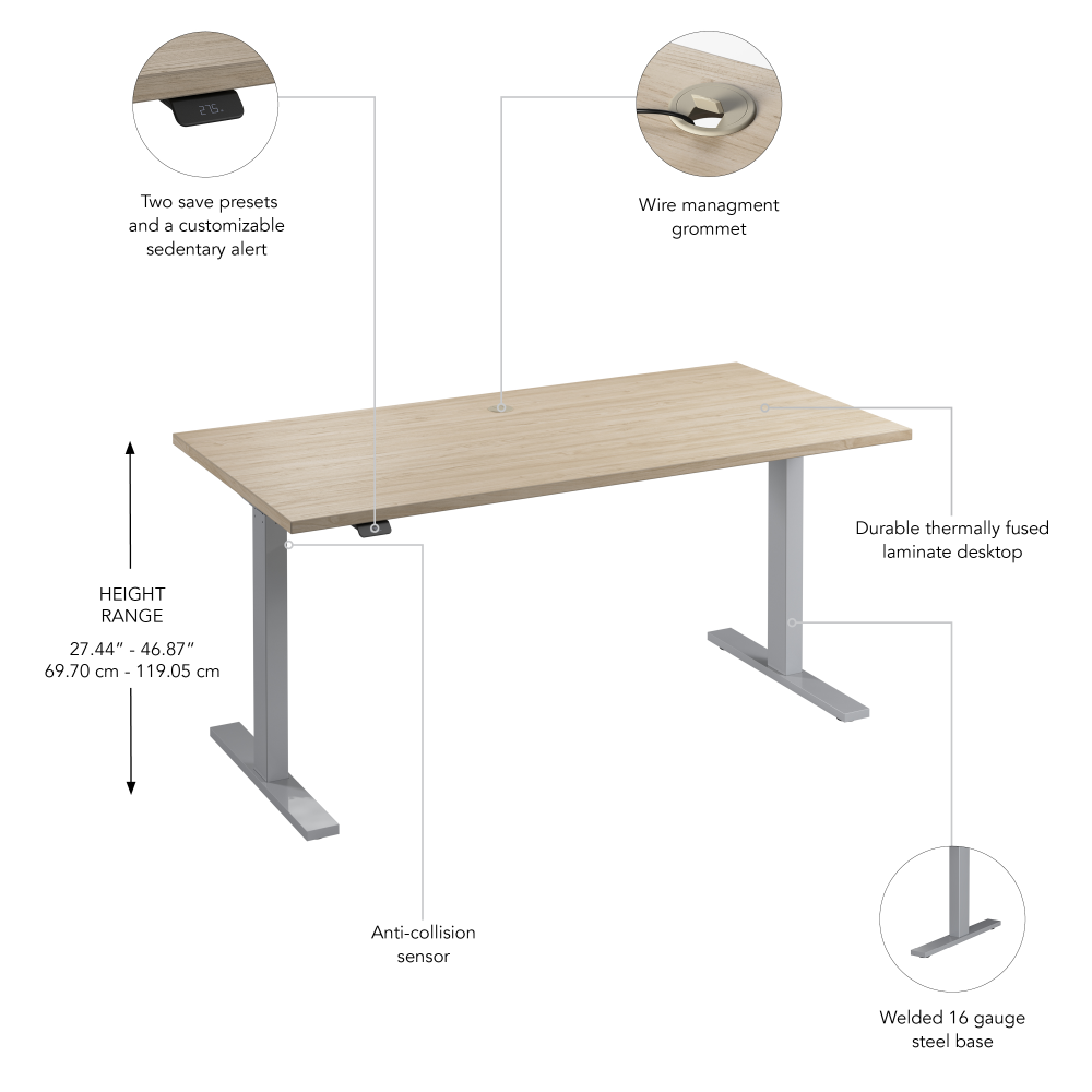 Move 60 Series 60W x 30D Electric Height Adjustable Standing Desk
