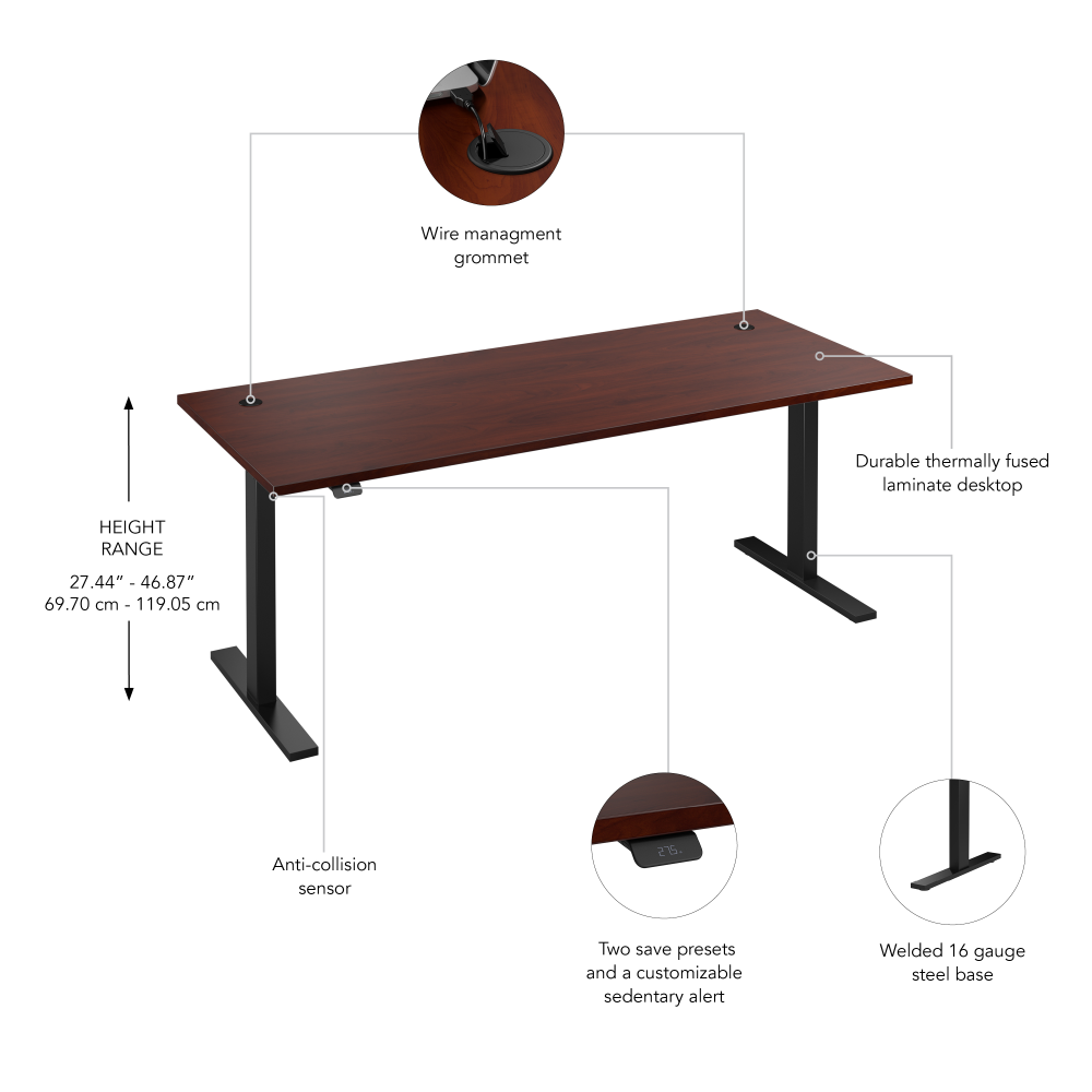 Move 60 Series 72W x 30D Electric Height Adjustable Standing Desk