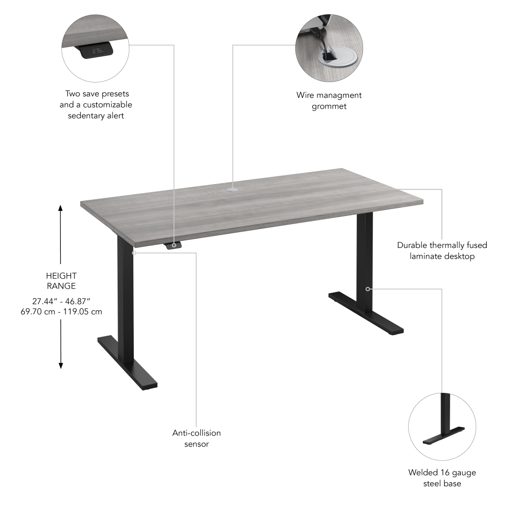 60W x 30D Height Adjustable Standing Desk